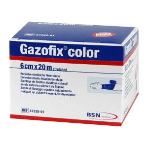 Gazofix color Fixierbinde kohäsiv 6cm x 20m Blau