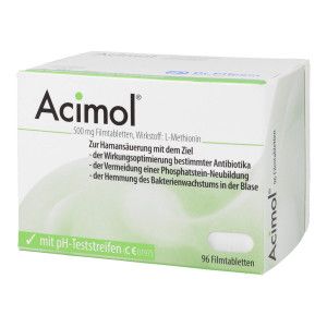 Acimol Filmtabletten mit pH-Teststreifen