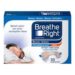 Besser Atmen Breathe Right Nasenstrips groß beige