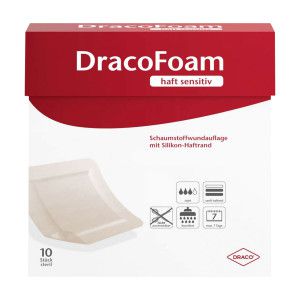 DracoFoam haft sensitiv Schaumstoffwundauflage 7,5 x 7,5 cm