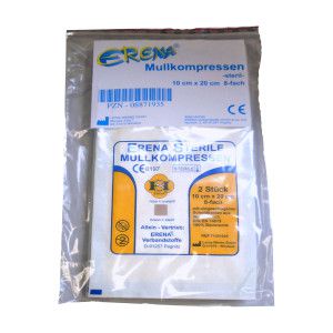 Erena sterile Mullkompressen 10 x 20 cm, 8 fach