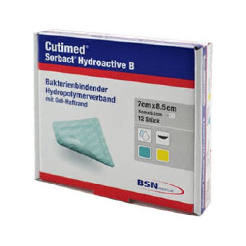 Cutimed Sorbact Hydroactive B Gel-Verband 7x8,5 Cm Haftrand 12 St ...