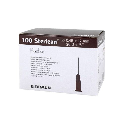 Sterican Insulin Einmalkanüle 26 G X 1/2 0,45 X 12 Mm 100 St - Spritzen ...