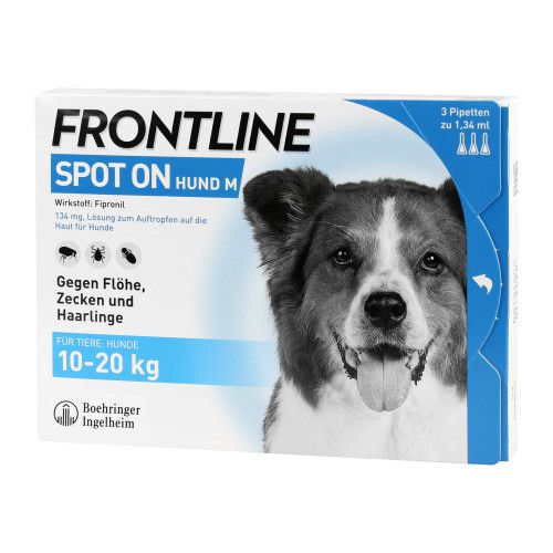 Frontline Spot on Hund M 3 St Flöhe Hunde Tierbedarf claras